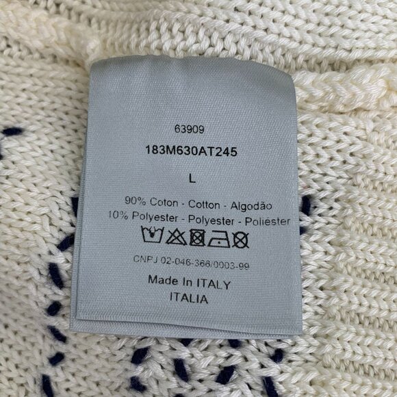 Dior Multicolored Striped Cotton Round-Neck Long-Sleeved Knitted Sweater L - Picture 3 of 8